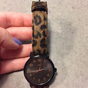 Leopard and Black Timex Watch